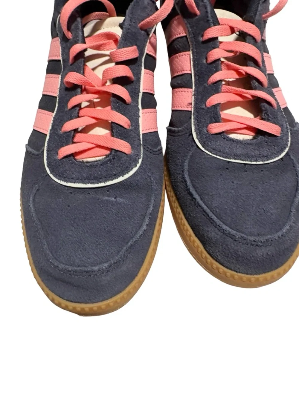 Adidas VL Court 2.0 Navy Blue Pink Gum Sole Sneakers Women's